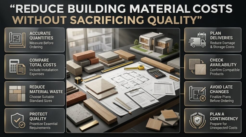 Reduce building material costs with smart planning, accurate quantity estimates, supplier comparisons, waste reduction, and quality-focused construction budgeting.